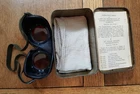 Vtg STEAMPUNK Military GOGGLES USAAF 1944 WWII WW2 Red Polaroid GREEN Tin Box