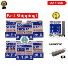 Natural Pumice Scouring Sticks for Bathroom Kitchen - 6 Pack for Tough Stains