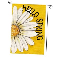Hello Spring Garden Flag 12x18 Inch Double Sided Garden Size-12 x 18" Yellow