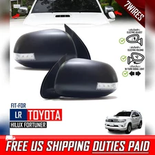 For Toyota Hilux Fortuner 2005-2011 LR Side Wing Mirror Electric 7 Wires Black