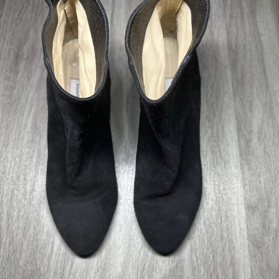 JIMMY CHOO MUJER’S Botines Negro Gamuza Botines Tacones de Aguja EURO 39.5 Foto 4 de 4