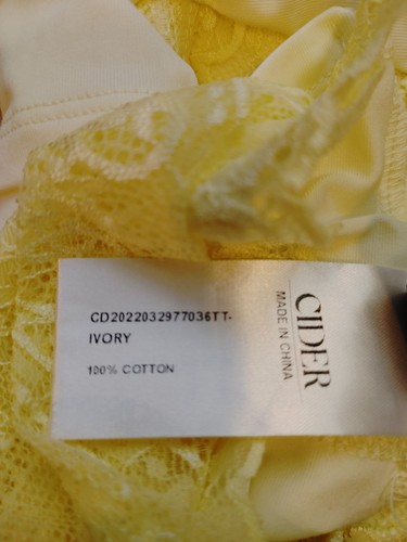 Cider Size M Floral Lace Cropped Cami Tank Top Yellow - Picture 4 of 6