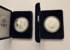 2 - 1996 & 97 US Silver American Eagle One Ounce Proof Coins w/ Box & COA