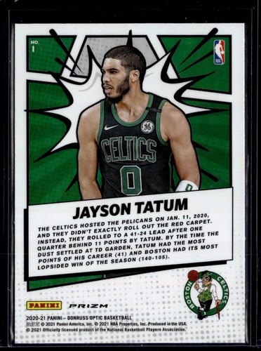 2020 Donruss Optic Jayson Tatum #1 My House Holo - Picture 2 of 2