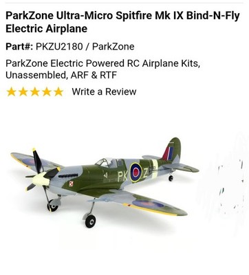 New ParkZone Ultra-Micro Spitfire Mk IX BNF Airplane Eflite Part PKZU2180