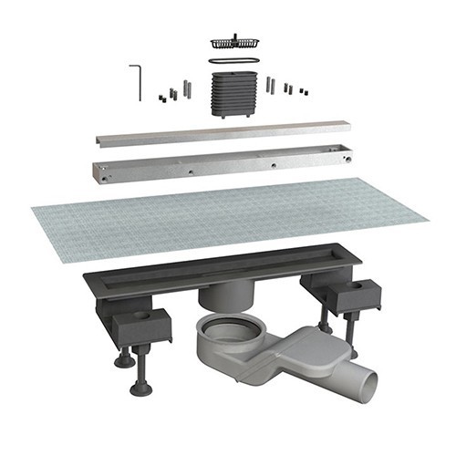 CANALETTA DOCCIA CANALISSIMA ALLUMINIO ORIZZONTALE KIT L 40 cm