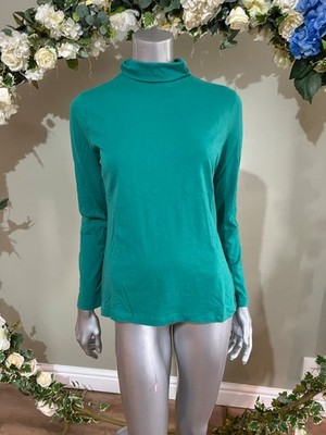 SEASALT Womens Landing Top Green Size 12 16 & 20 Roll Neck Long Sleeve FREEPOST