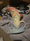 Vintage Hull Pottery 1946-47 Matte Wildflower Cornucopia Vase-Lot 10-W10-8 1/2