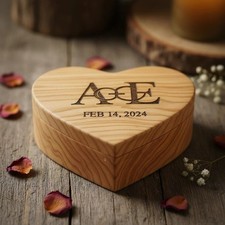 Personalized Heart Keepsake Box - Custom Engraved Valentine's Gift