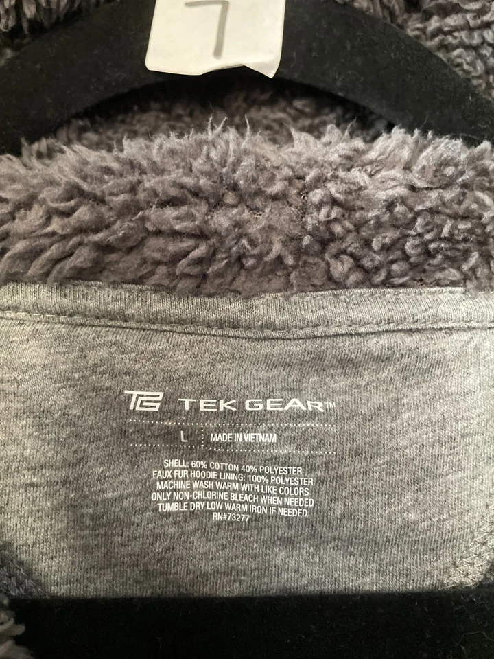 Sudadera con Capucha Tek Gear Para Mujer Gris Agujero para Pulgar Manga Larga Piel Sintética Talla Grande Foto 3 de 4