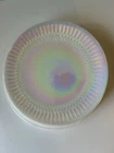 Four Vintage Federal Glass Moon glow Iridescent Plates