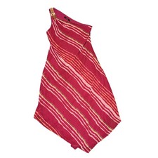 Lauren Ralph Lauren Dress Womens 14 Pink Striped One Shoulder Asym Hem Sundress