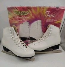 Sher-wood Tara Chimo Women's Figure Skates Size 8 Used With Box 