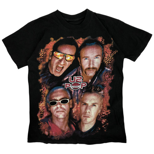 Vintage Band — VTG U2 Pop Mart Rock Faded Black