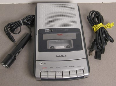 RadioShack VOX Cassette Recorder Desktop CTR-121 Tested w/cord, MIC