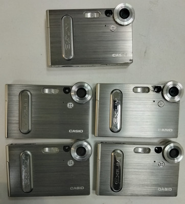 Lot of 5 Broken Casio Exilim EX-S3 Slim Digital Cameras for Parts or Repair