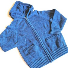 Gymboree Boys S 5-6 Junior Stunt Double Blue Marled Knit Sweater Cardigan NWT