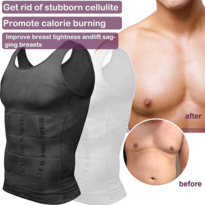 Mens Body Shaper Gynecomastia Chest Compression Shirt Girdle Vest Slim Tank Top
