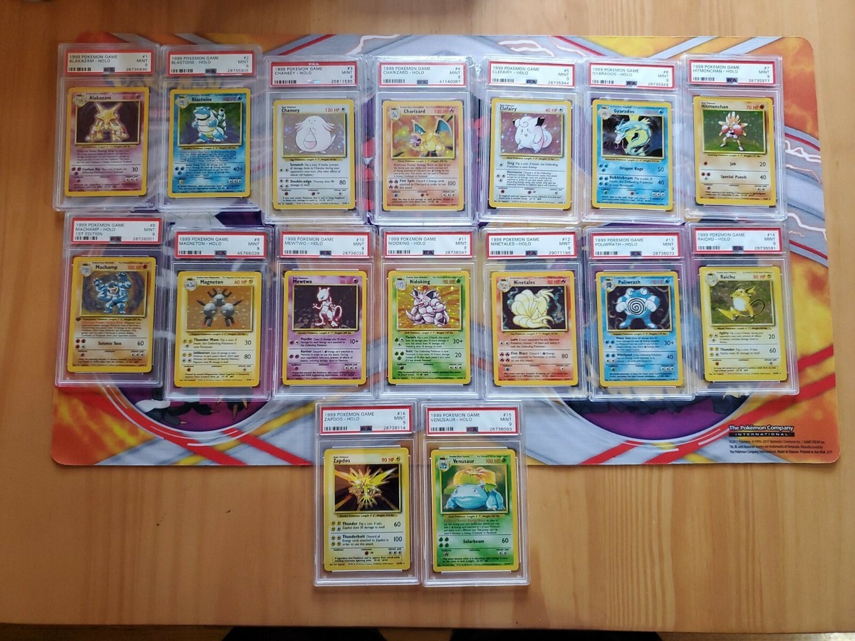 1999 Pokemon Base Set Unlimited COMPLETE PSA 9 HOLO SET, psa 9
