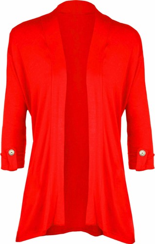 Ladies Short Sleeve Open Button Cardigan Stretchy Summer Jumpers Tops Plus size - Picture 11 of 17