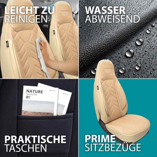 Fundas de asiento para autocaravana piloto adecuadas para Yellowstone 250v (beige) - Imagen 12 de 12