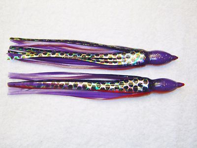 7 1/2'' 2 pack Octopus Squid Saltwater Trolling Lure UV Replacement Skirt 1143