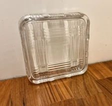 Hazel Atlas Glass Refrigerator Dish LID ONLY Criss Cross Pattern 4”