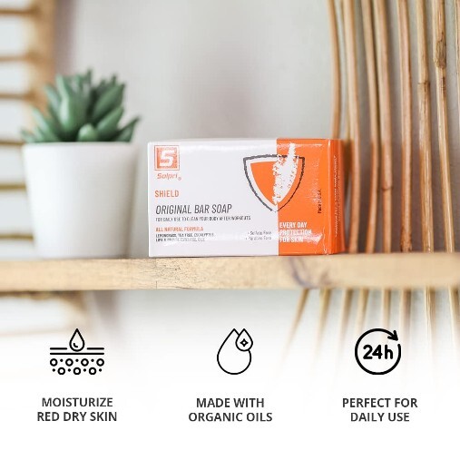 SolpriShield Athletic Tea Tree Soap Bar with Lemongrass Eucalyptus Oil