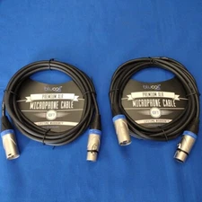 Blucoil Audio 2-Pack of 10' Balanced XLR Cable w/24 AWG Copper Wire & PVC Jacket