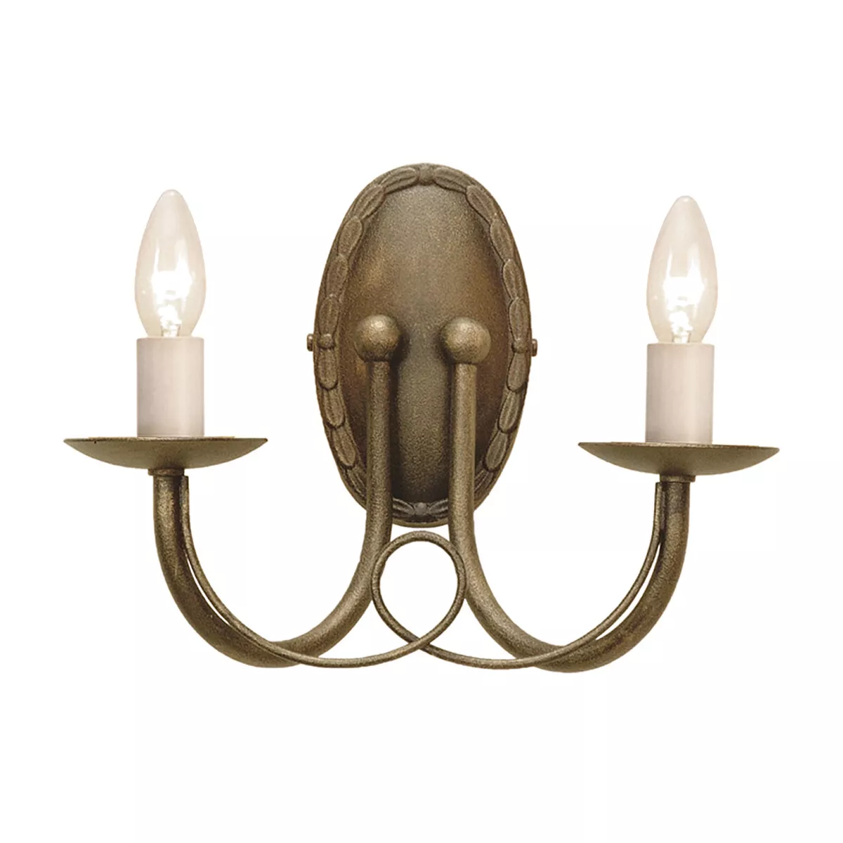 Twin Wall Light White Candle Tubes Looped Metal Drapes Black Gold LED E14 60W