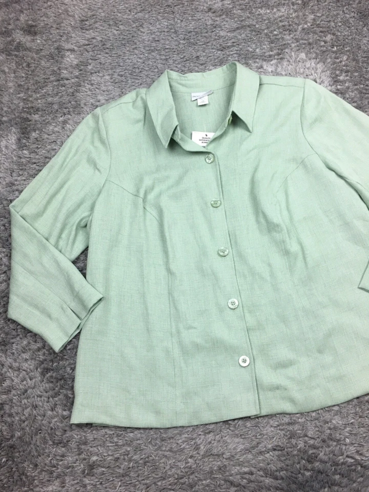 Jaclyn Smith Jacket Woman Size 22W Polyester Linen Collection Button Up - Image 3 of 4