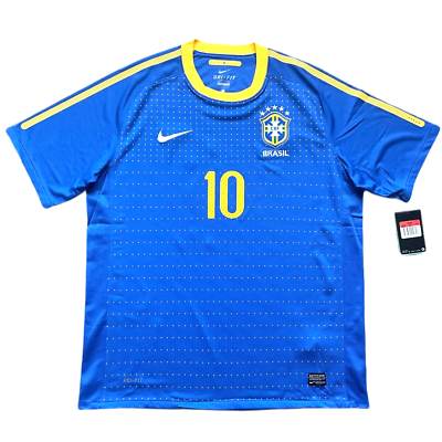 2010/11 Brazil Away Jersey #10 Ronaldinho Large Nike World Cup