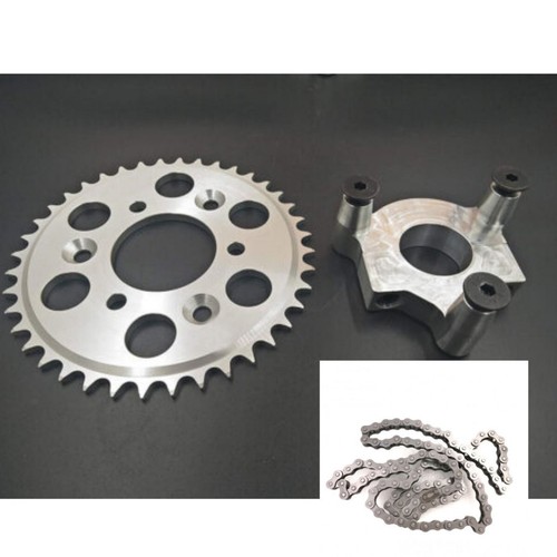 Adaptateur moyeu arrière 1,5" & pignon 40T & chaîne 415 pour kit moteur vélo motorisé - Photo 1/17