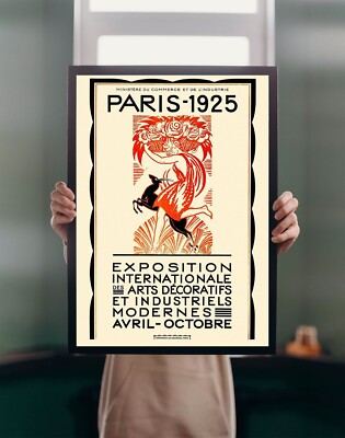 Pariser Kunstausstellung 1925 POSTERDRUCK A5A1 Wandbild Vintage Retro Klassiker Deko