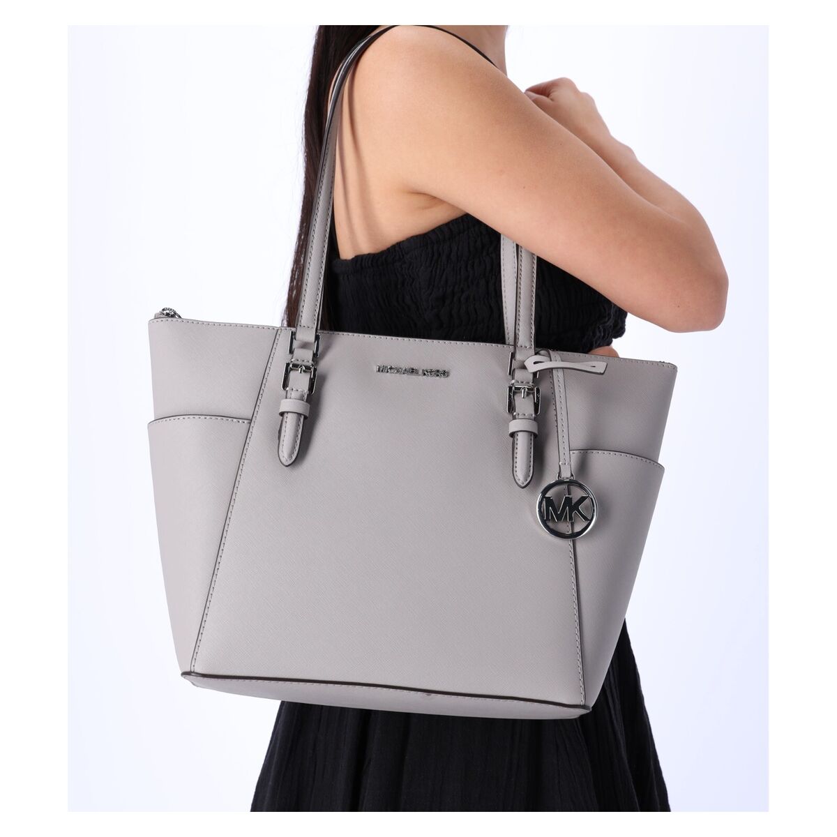 Michael Kors Charlotte Bag Tote Handbag, Large - Pearl Grey Michael Kors Charlotte Bag Tote Handbag, Large - Pearl Grey