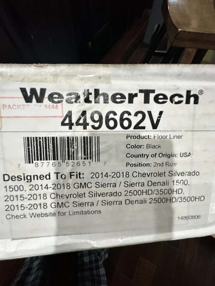 WeatherTech 449662V Floorliner для Chevy Silverado GMC Sierra 1500 2500HD 3500HD - Изображение 3 из 4