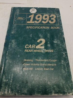 1993 FORD REAR WHEEL DRIVE CAR 2 SPECIFICATION BOOK