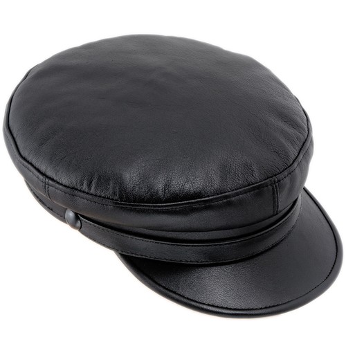 Sterkowski TRAWLER Leather Sailor Cap Breton Fiddler Mariner Greek - Picture 3 of 33