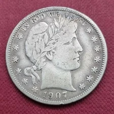 1907 D Barber Half Dollar 50c Better Grade #45224