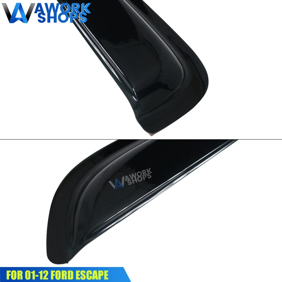 Fits 01-12 Ford Escape 4DR Window Visors Vent Rain Guard Shade w/ Red Sport - Image 4 of 4