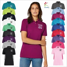 Custom Text Embroidered Kustom Kit Ladies Klassic T Polycotton Piqué Polo Shirt