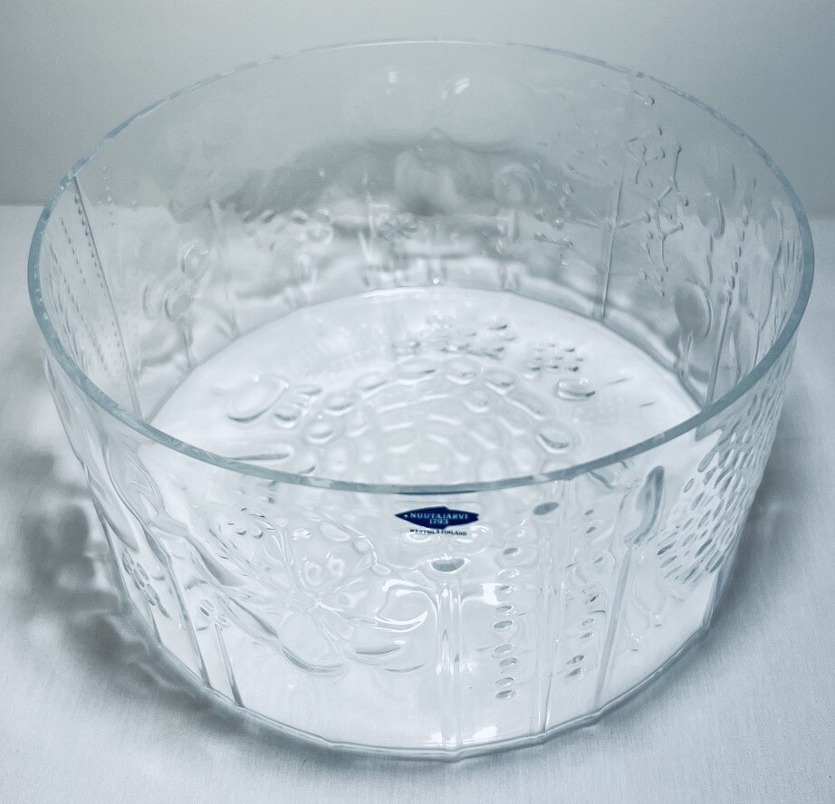 Vintage Nuutajarvi 1793 FLORA Glass Bowl CLEAR by Oiva Toikka