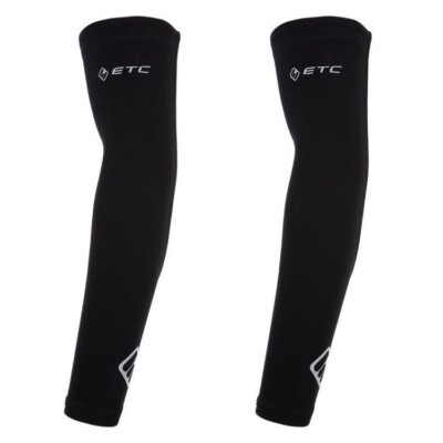 ETC Cycling Snug Arm Warmers Sleeve Base Layer Black Size Large - Extra Large