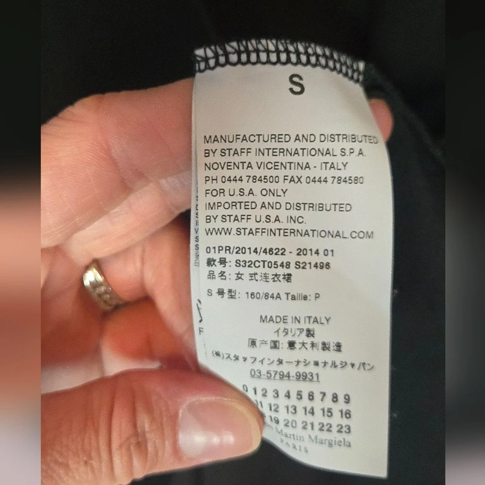 MAISON MARGIELA Abito donna MM6 Maison Martin Margiela nero profondo V bozzolo scollo drappeggio taglia S