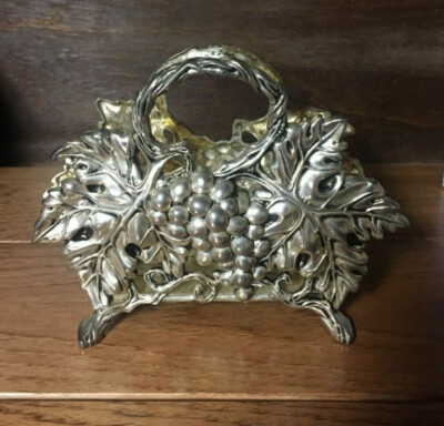 GODINGER SILVER ART GRAPE DESIGN NAPKIN HOLDER