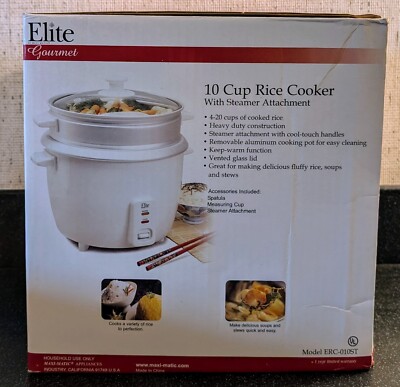 Eby Rice Cooker Elite Gourmet 10 cup Rice Cooker--never used--white | eBay
