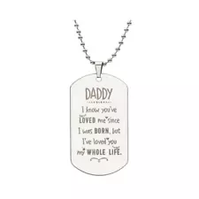 Engraved Dog Tag Necklace - Daddy