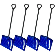 4PK 18" Suncast Steel Core Poly Blue Snow Shovel Pusher 277814 SN1000