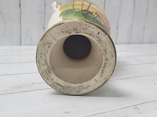 Vintage Ceramic Vase Table Lamp Green Landscape Scene Trees NEEDS HARDWARE - Picture 14 of 14