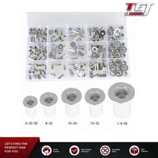 150 Pack Aluminum Rivet Nut Kit Rivnut Nutsert Standard Inch SAE Imperial